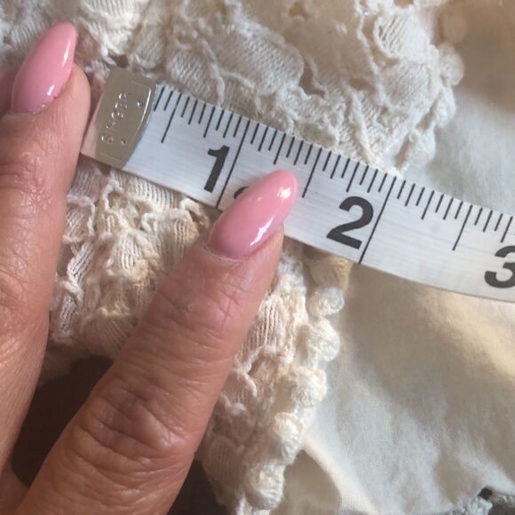 Soft Cream Lace Over Lining Shorts for Summer or Vacation! Pom Pom Hem 32… - Picture 10 of 17